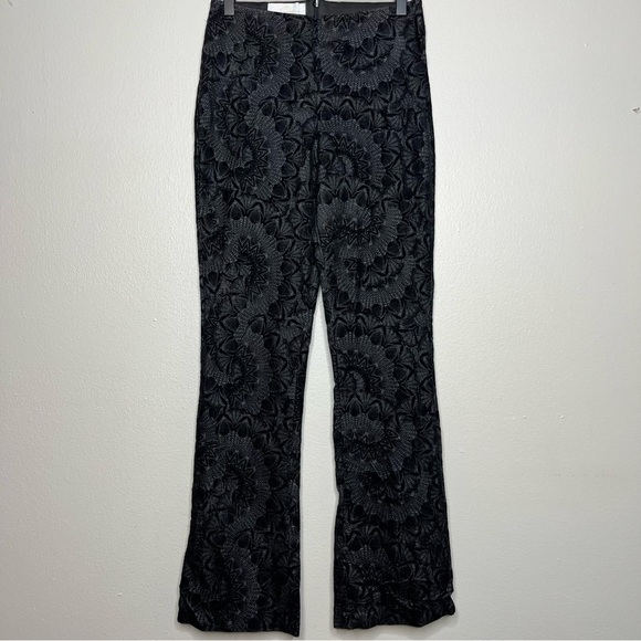 Equestrian Design Santa Barbra Women Pull-On Pants Flare Small Black Jacquard - Picture 1 of 11